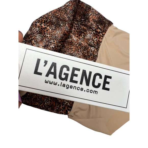 NWT L’AGENCE Women's XS Mariela Racer Bodysuit Animal Print - Picture 9 of 14